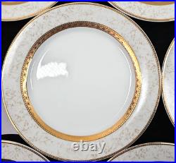 8 Royal Heritage Primavera Salad Plates Set Vintage Elegant Gold White Retro Lot