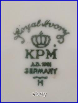 8 Royal Ivory KPM BUCKINGHAM GOLD Encrusted Porcelain Plates 4 Dinner, 4 Salad