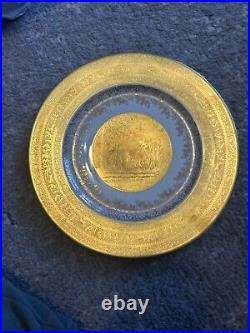 8 Vintage Bavaria Gold Encrusted/ Dinner Plate Fairies (See Photos For Measure)