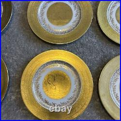 8 Vintage Bavaria Gold Encrusted/ Dinner Plate Fairies (See Photos For Measure)