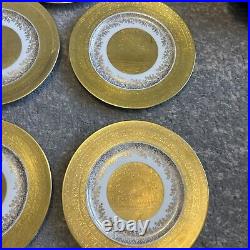 8 Vintage Bavaria Gold Encrusted/ Dinner Plate Fairies (See Photos For Measure)