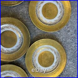 8 Vintage Bavaria Gold Encrusted/ Dinner Plate Fairies (See Photos For Measure)