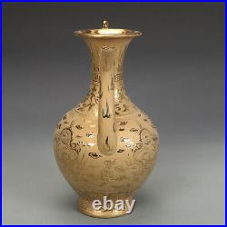 9.2 Rare China Porcelain the ming dynasty Gold glaze Dragon pattern teapot