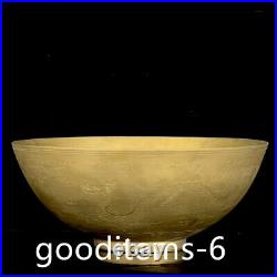 9.4China Old Antique Porcelain Ming dynasty Chenghua Dragon Pattern gold bowl65