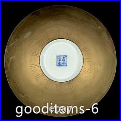 9.4China Old Antique Porcelain Ming dynasty Chenghua Dragon Pattern gold bowl65
