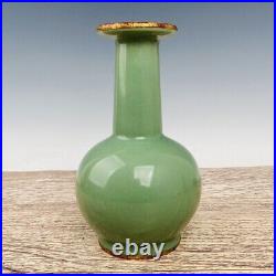9.4Treasure Chinese Porcelain Song dynasty Longquan Kiln Gold Mouth bottle
