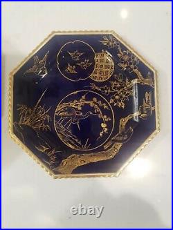 9 Antique Copeland Spode China Cobalt Blue Gold Gilt Salad / Dessert Plates