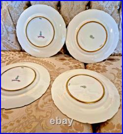 9 Royal Doulton Raised Gold Encrusted Dinner Plates 4 Set Ovington Bros As Is