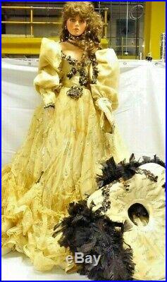 A21 42 Rustie LE Artist Porcelain Doll Victorian Lady Avanti Gold Black Dress