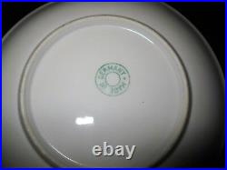 ANTIQUE HP NAPPY ROUND withSLANT GOLD HANDLE BLACKBERRY PATTERN GERMANY 6DIA