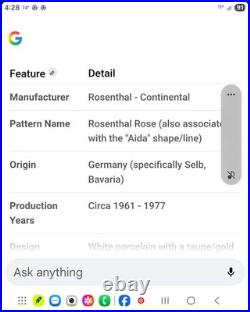 ANTIQUE ROSENTHAL ROSE! German Fine China, 29 Piece Set! Mint, Matching! Mint