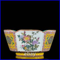 A Pair Chinese Enamel Colour Porcelain Gilded HandPainted Flower&Plant Bowl11894