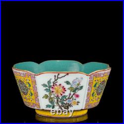 A Pair Chinese Enamel Colour Porcelain Gilded HandPainted Flower&Plant Bowl11894