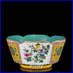 A Pair Chinese Enamel Colour Porcelain Gilded HandPainted Flower&Plant Bowl11894