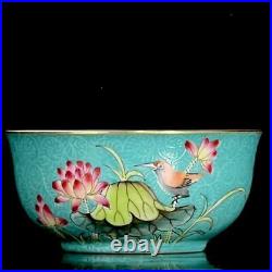 A Pair Chinese Pastel Gilded Porcelain Handmade Exquisite Flower Bird Cup ad0707