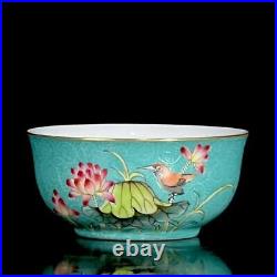 A Pair Chinese Pastel Gilded Porcelain Handmade Exquisite Flower Bird Cup ad0707