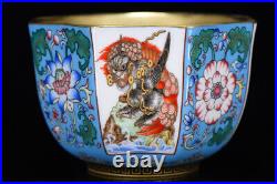 A Pair Chinese Pastel Porcelain Gilded HandPainted Beast Pattern Bowls 18621