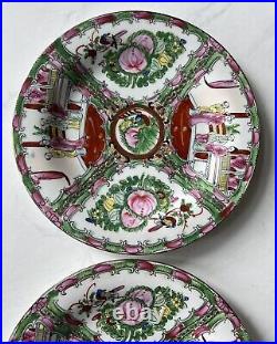 A Pair Of STUNNING Chinese Rose Famille Plates Marked Qianlong