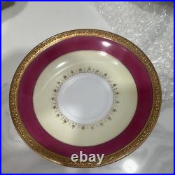 Adline China Hand Painted Porcelain Tea Set White/Burgundy/Gold 9 oz