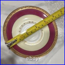 Adline China Hand Painted Porcelain Tea Set White/Burgundy/Gold 9 oz