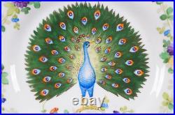 Ahrenfeldt Crown Saxe Hand Painted Dresden Style Peacock Floral & Gold Plate