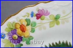 Ahrenfeldt Crown Saxe Hand Painted Dresden Style Peacock Floral & Gold Plate