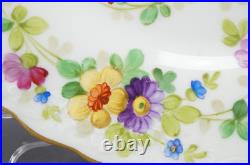 Ahrenfeldt Crown Saxe Hand Painted Dresden Style Peacock Floral & Gold Plate