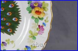 Ahrenfeldt Crown Saxe Hand Painted Dresden Style Peacock Floral & Gold Plate