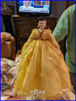 Antique 15-Inch Nippon China Head Doll in Gold/Yellow Dress-6