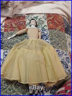Antique 15-Inch Nippon China Head Doll in Gold/Yellow Dress-6