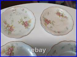 Antique 15 Piece WH Grindley and Co Wild Rose China Set Pink Floral Gold Trim