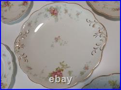 Antique 15 Piece WH Grindley and Co Wild Rose China Set Pink Floral Gold Trim