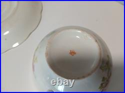 Antique 15 Piece WH Grindley and Co Wild Rose China Set Pink Floral Gold Trim