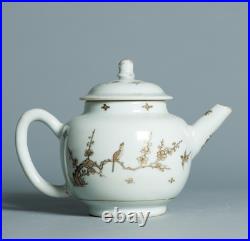 Antique 1740-1760 Chinese Porcelain Teapot China Gold Decoration Qianlong Period