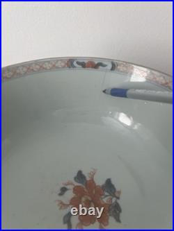 Antique 18th c Chinese Imari Porcelain Bowl Blue Red Floral Gilt Rim 9.25x4