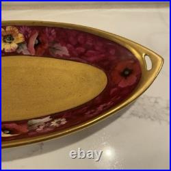 Antique 1910s Pickard Floral Gold Gilded Hand Painted Bavaria Porcelain Tray EUC Antique 1910s Pickard Floral Gold Gilded Hand Painted Bavaria Porcelain Tray EUC