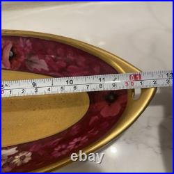 Antique 1910s Pickard Floral Gold Gilded Hand Painted Bavaria Porcelain Tray EUC