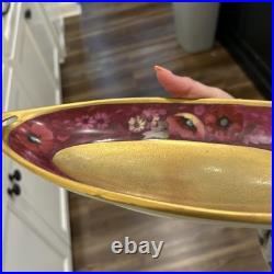 Antique 1910s Pickard Floral Gold Gilded Hand Painted Bavaria Porcelain Tray EUC