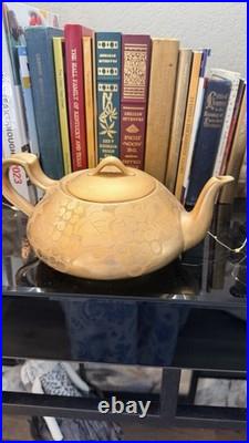 Antique 1914 Haviland France Pearl Crist Signed Hand-Decorated Gold Grape Teapot