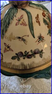 Antique 19th C. Chinese ExportFamille Rose Porcelain Soup Tureen Lidded Gold Gilt