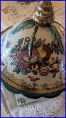 Antique 19th C. Chinese ExportFamille Rose Porcelain Soup Tureen Lidded Gold Gilt