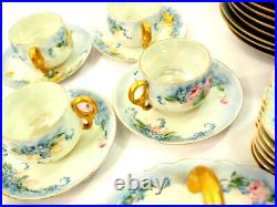 Antique 50 Piece Asst Bone China Plates Cups Hand-Painted by Merryman 1920s Antique 50 Piece Asst Bone China Plates Cups Hand-Painted by Merryman 1920s
