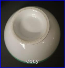 Antique 5 Pieces Set Of Gilded Porcelain With Turquoise Green Rim