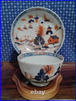 Antique Blue, Red And gold painting porcelain teacup and Saucer