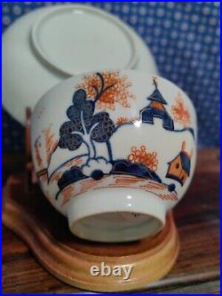 Antique Blue, Red And gold painting porcelain teacup and Saucer
