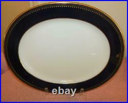 Antique Cauldon China 9071 Cobalt Gold Rim 11 Oval Platter