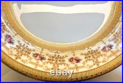 Antique Cauldon England Porcelain Plates Set of 21 Gold Encrusted Roses W 314