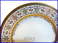 Antique Cauldon England Porcelain Plates Set of 21 Gold Encrusted Roses W 314