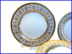Antique Cauldon England Porcelain Plates Set of 21 Gold Encrusted Roses W 314