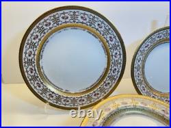 Antique Cauldon England Porcelain Plates Set of 21 Gold Encrusted Roses W 314